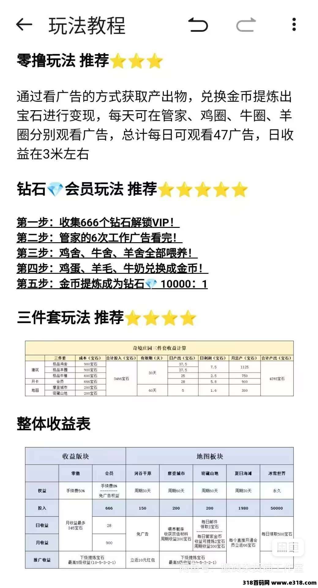 奇境庄园，可零撸(3)