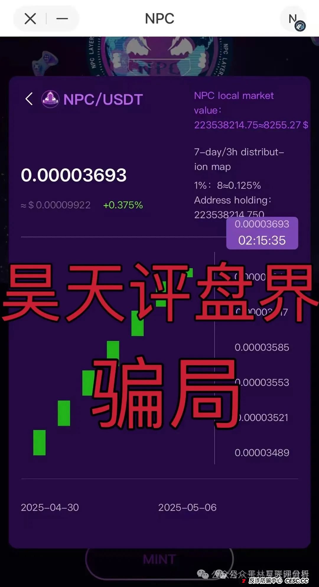 曝光 | NPC Web3.0空气币,维加斯(VEGAS基金会),万峰金领...都是资金盘项目骗局,随时可能卷钱跑路!