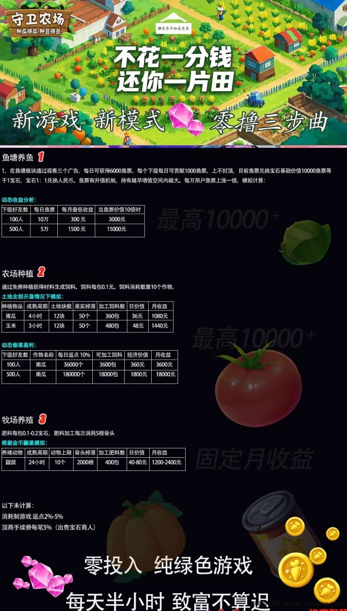 《守卫农庄》休闲策略小游戏上线，轻松娱乐还能每天赚收溢！(1)