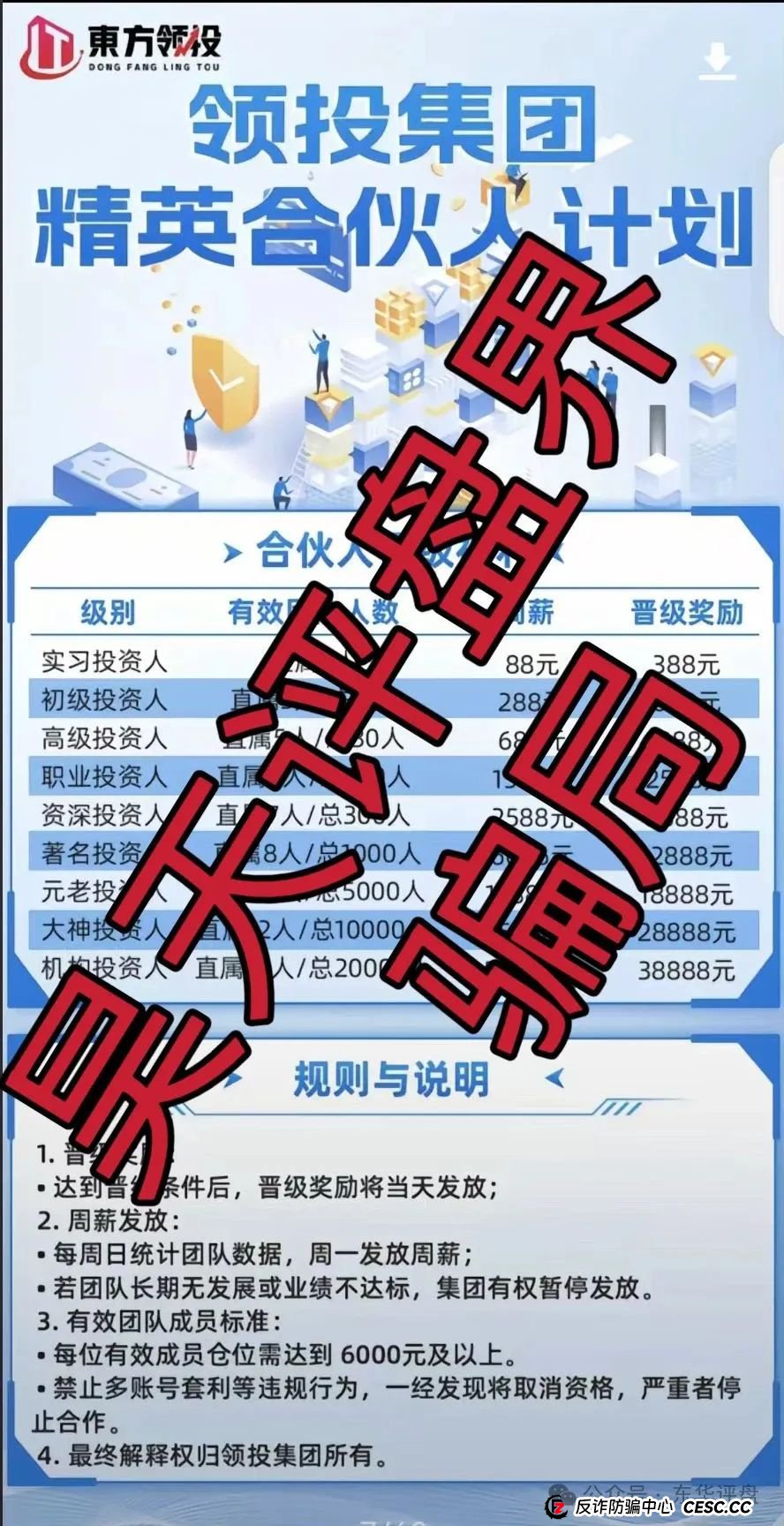 高度预警:东方领投(领投集团)冒充正规公司的跟单类资金盘骗局,即将崩盘跑路!