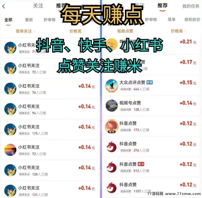 每日赚点：零投入关注点赞，碎片时间轻松赚米！(3)