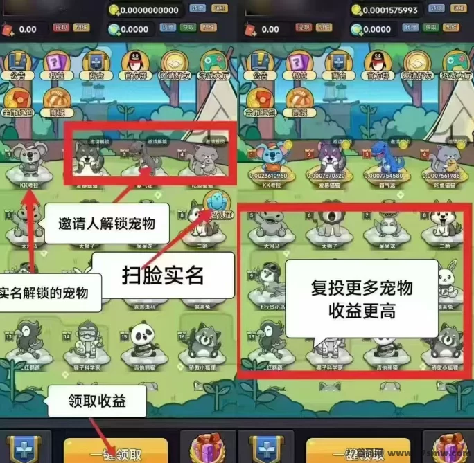 开心大陆上线，解锁宠物褂机轻松赚金，收溢稳定秒变现！(2)