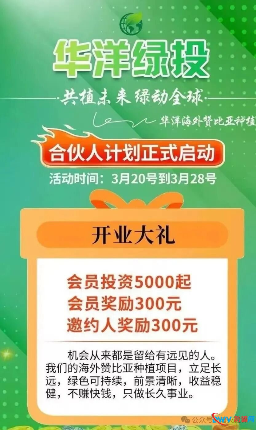 别再上当！“华洋绿投”海外种果树全是假的：高额日息、虚构品种、盗图包装，随时跑路