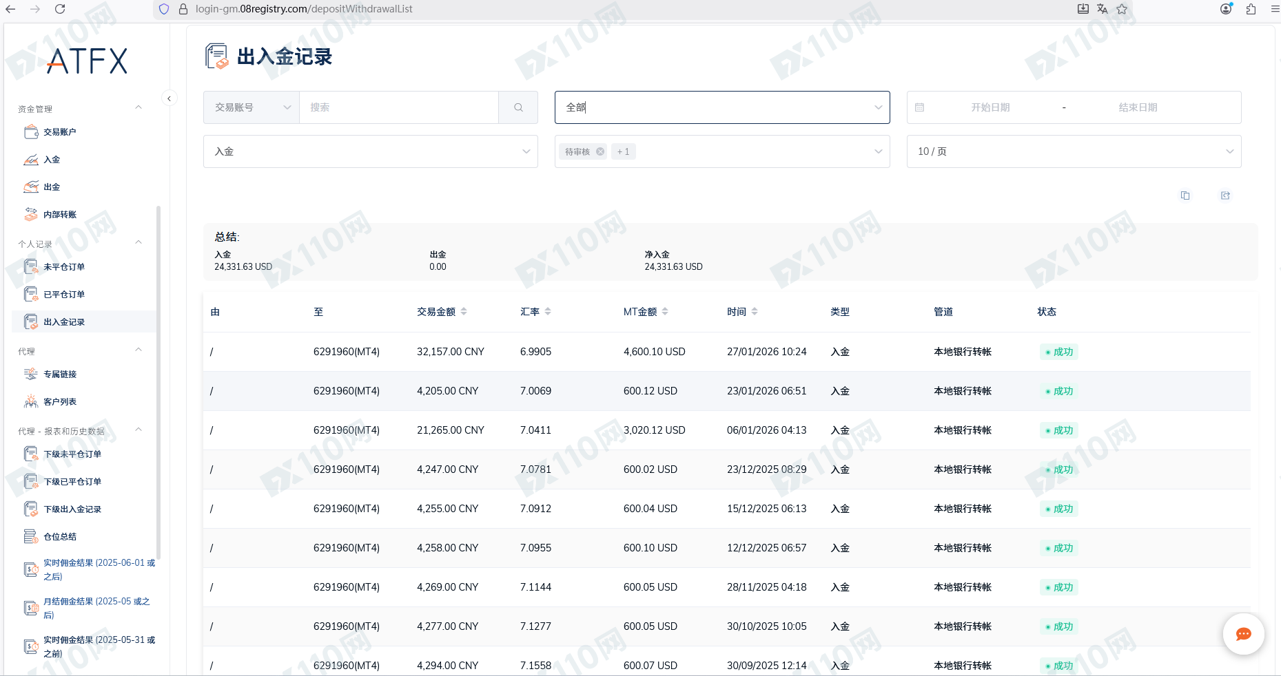 ATFX骗子平台，小心本金穿仓打水漂！